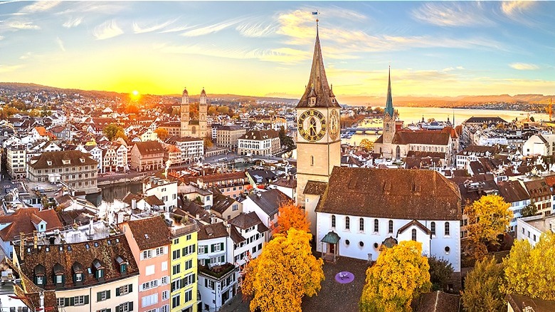 Aerial view of Zurich, Switzerland