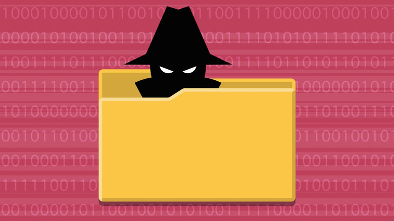 fraud image on computer file