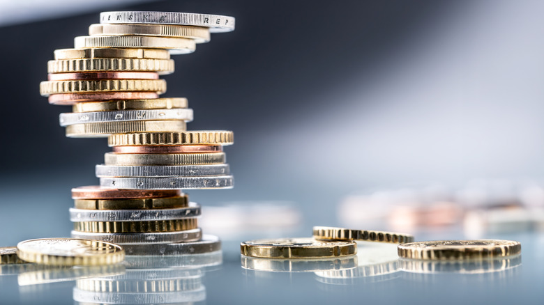 stack of coins closeup