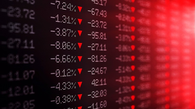 Stock market prices falling