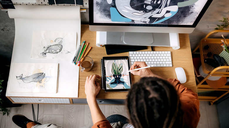 Graphic designer working