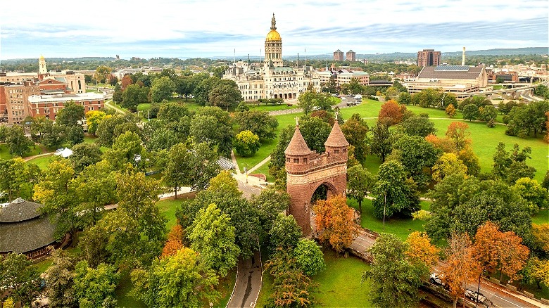 A panoramic view of Connecticut