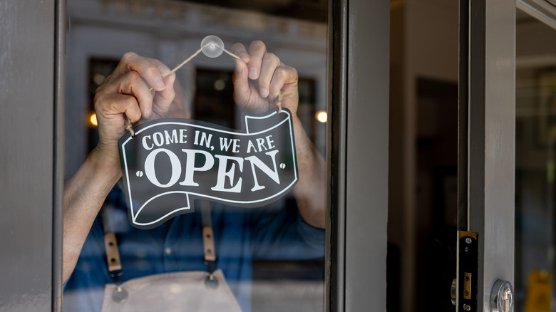 Small business open sign
