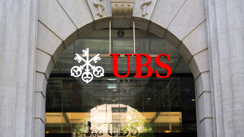 UBS logo on building