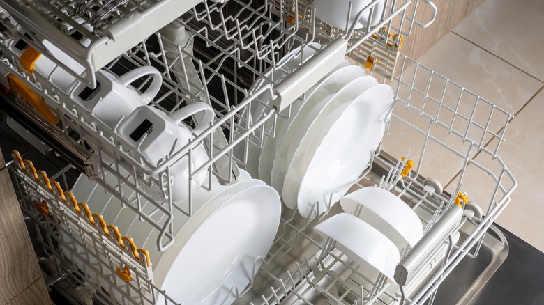 partially empty dishwasher
