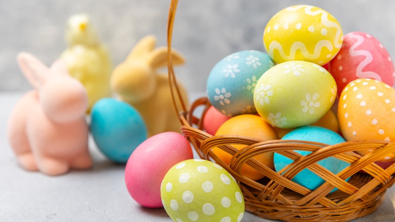 A basket of Easter eggs