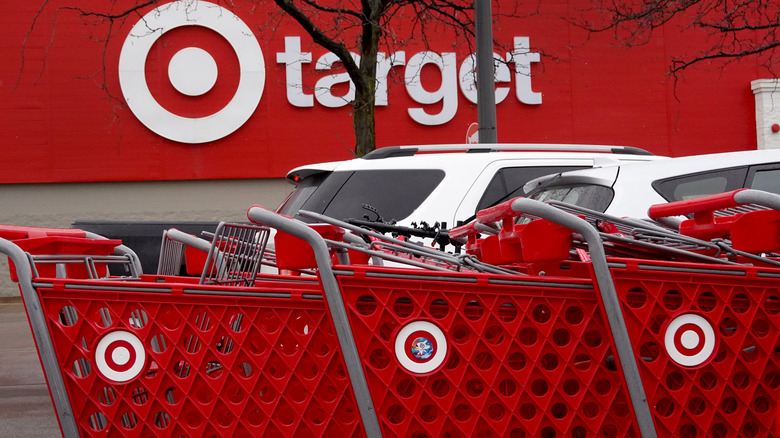 Grocery carts outside Target store