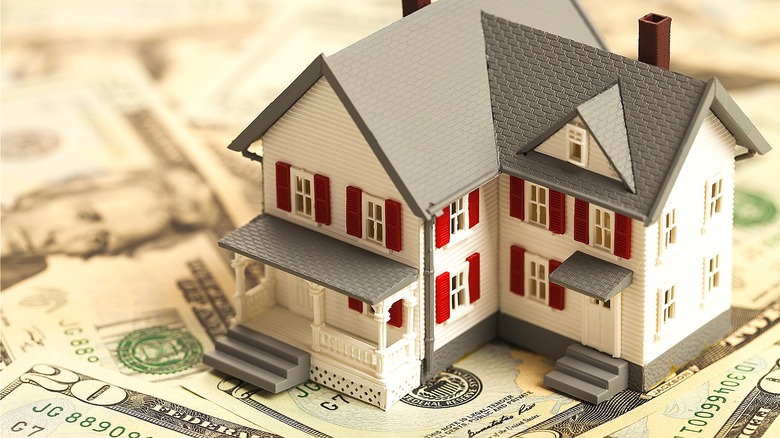 Model home on $20 bills