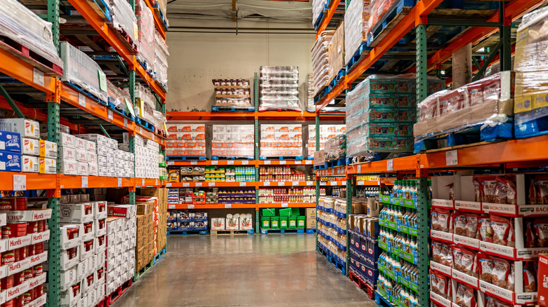 Goods inside a Costco warehouse