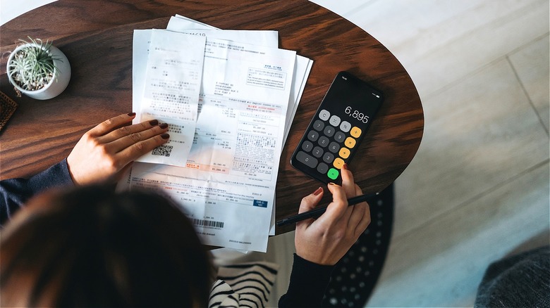 Person managing personal finances