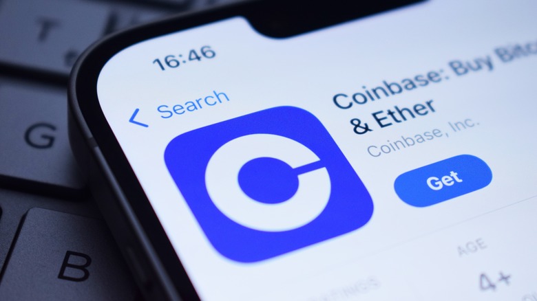 Coinbase app on a smartphone