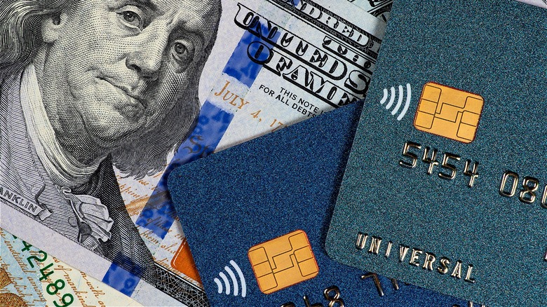 Two credit cards and $100