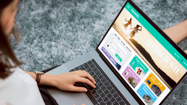 shopping for travel on a company perks website