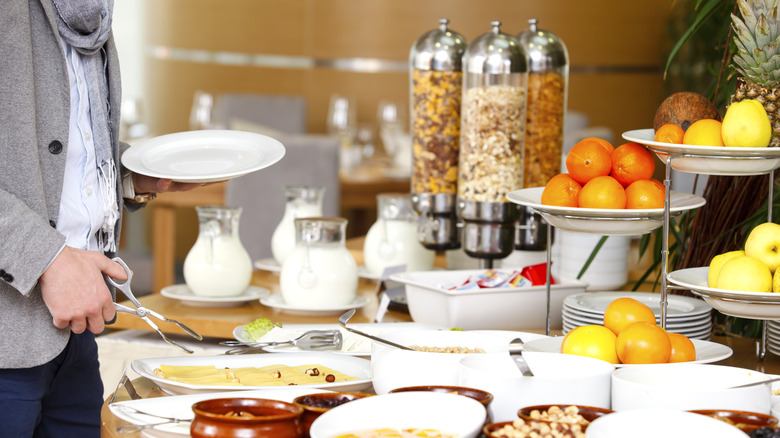 free breakfast bar in a hotel