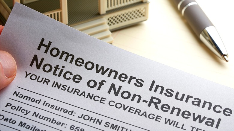 Homeowners insurance notice of non-renewal