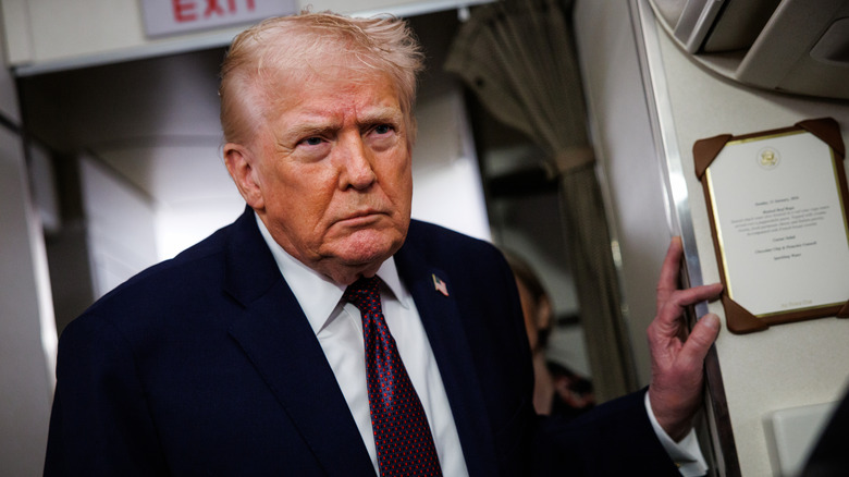 President Donald Trump on Air Force One