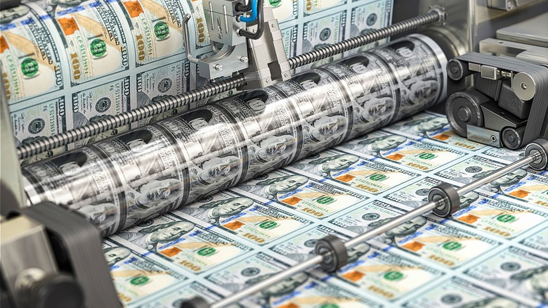 $100 bill printing press