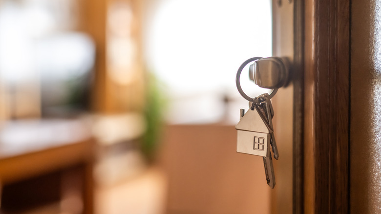 House key in a lock