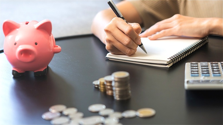 Person figuring out their budget