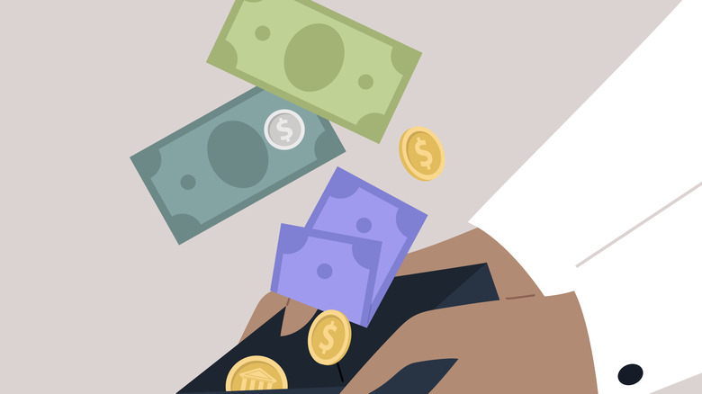 money disappearing from a wallet