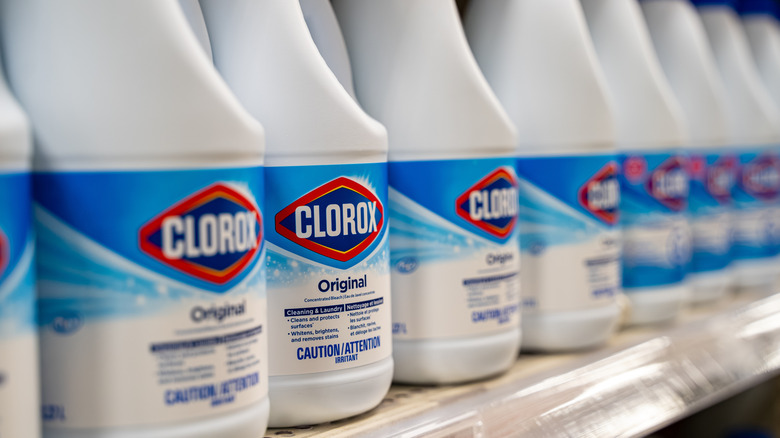 Clorox bleach on a shelf