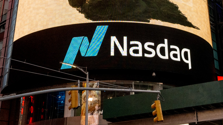 Nasdaq signage on Manhattan building