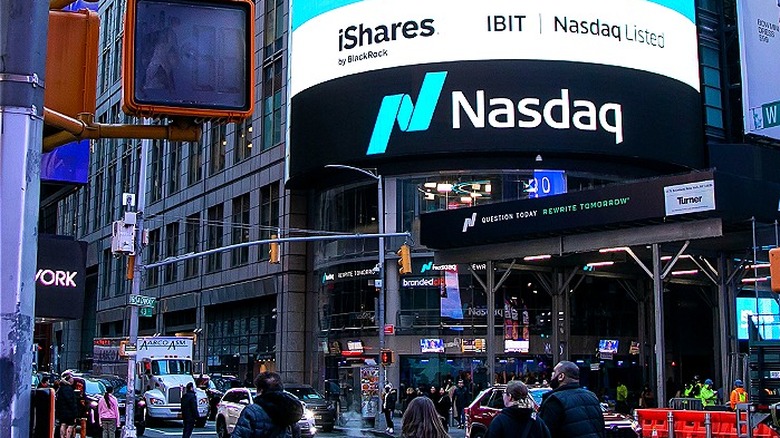 Outside Nasdaq in Times Square