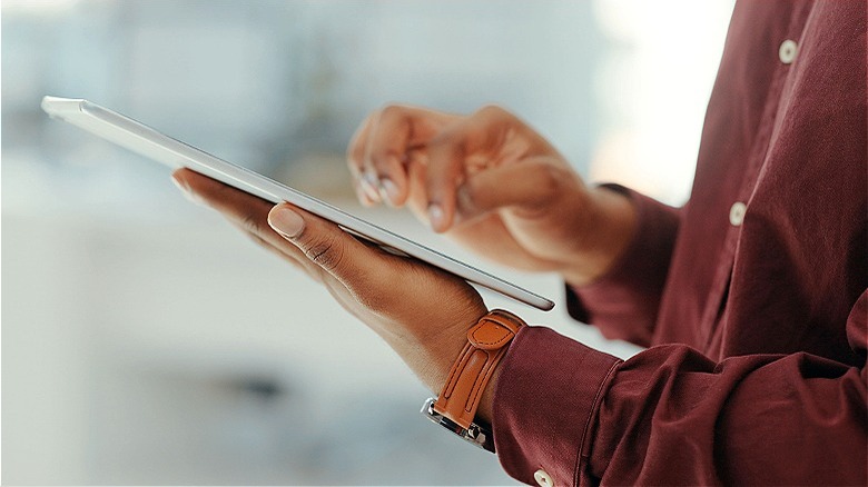 Person using tablet