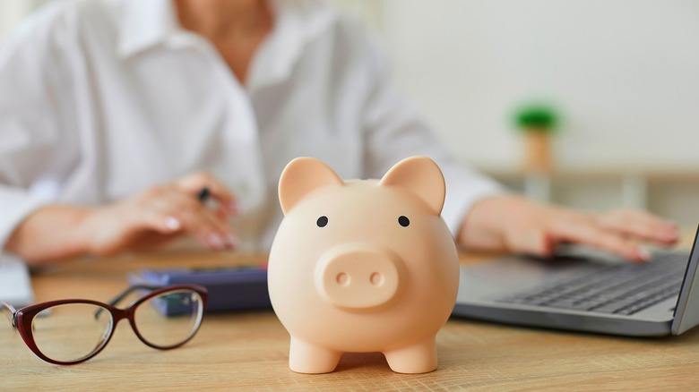 Toy pig representing savings
