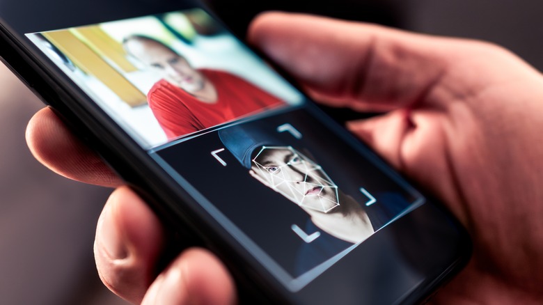 A person using a deepfake AI photo or video app for face swap