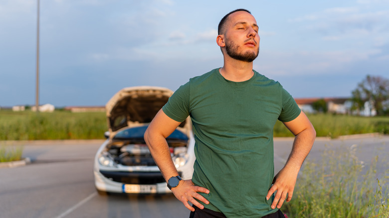 Man upset with car trouble