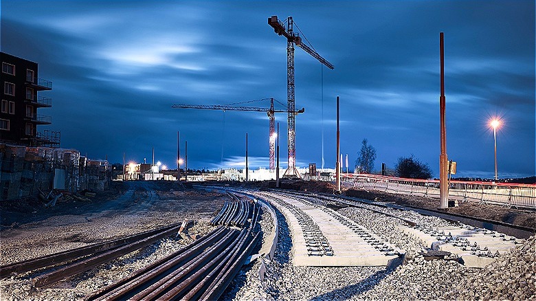 Train infrastructure being built