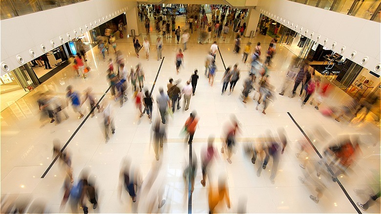 People shopping at mall