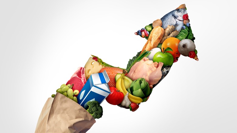 grocery bag upward arrow