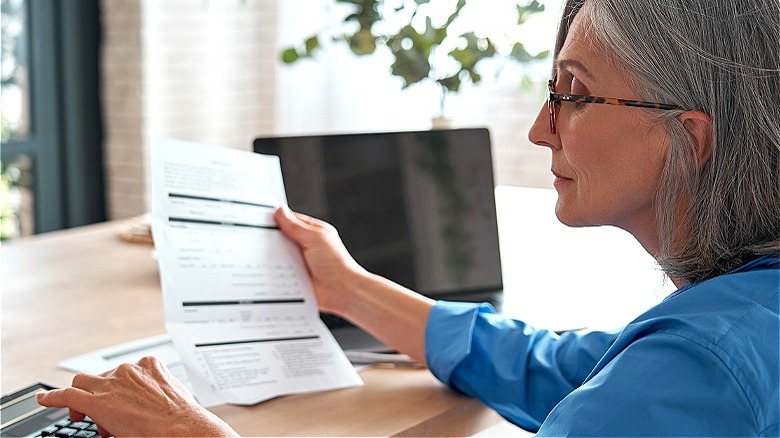 Person looking at their financials