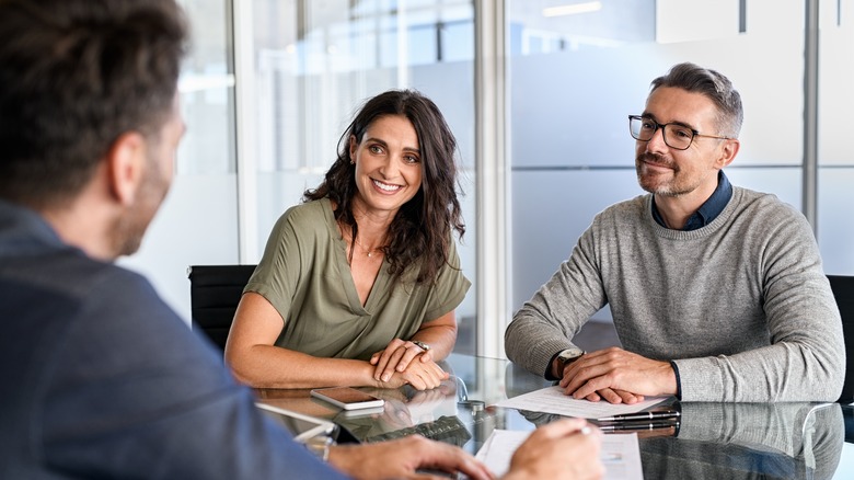 Couple meeting with a banker