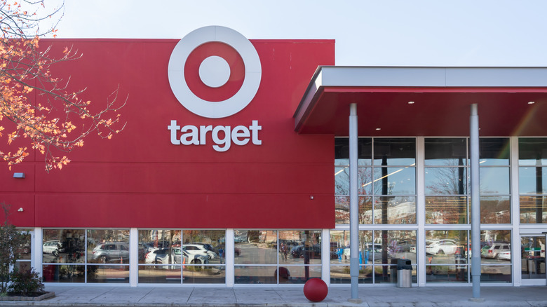 Target storefront on a sunny autumn day