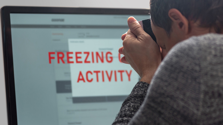 Person freezing their credit account