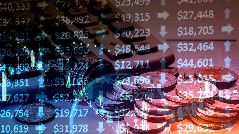 Coin background and trading board