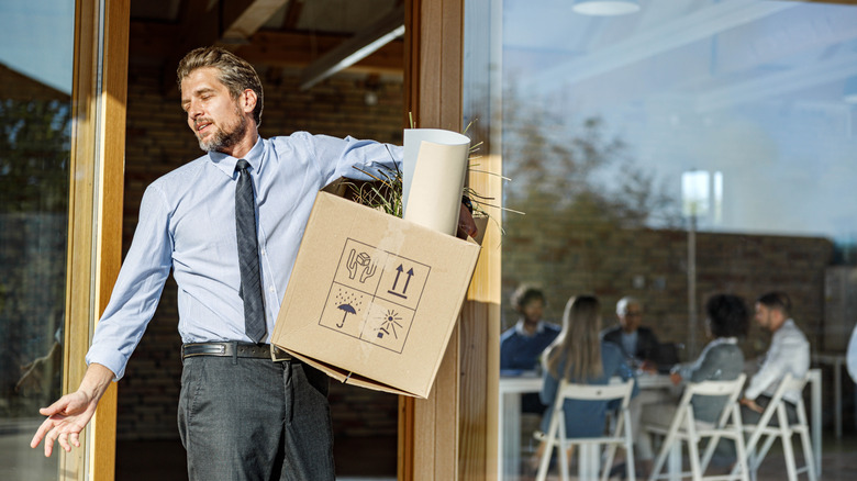 man quitting a job