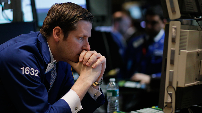 Trader looking at a screen