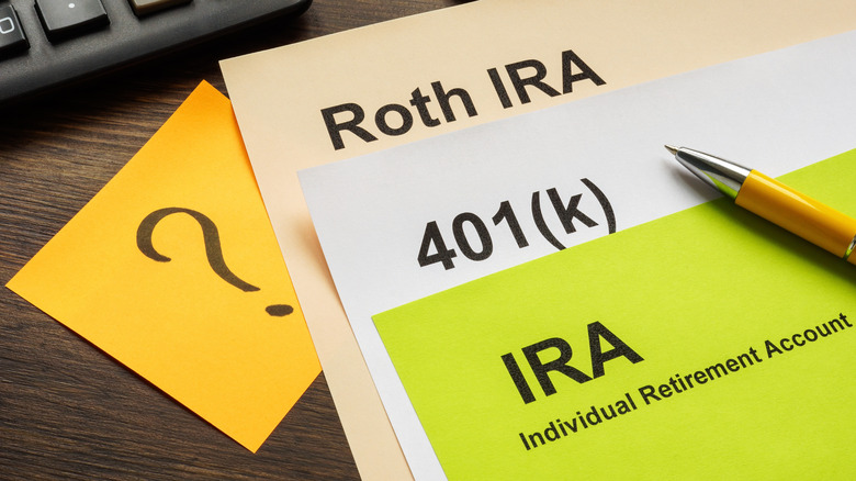 Papers that say Roth IRA, 401(k), and IRA