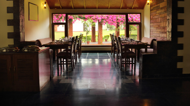 a restaurant dining room