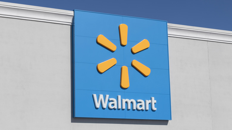 Walmart logo on storefront