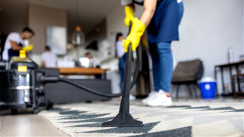 A cleaning crew at work