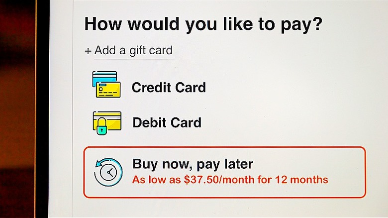 Checkout showing BNPL option