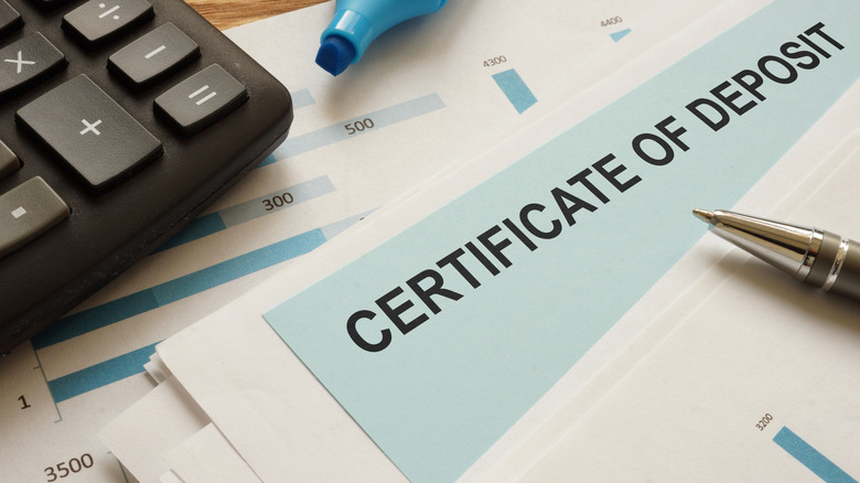 Paperwork on certificates of deposit