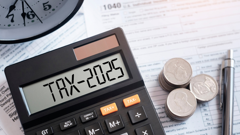 tax 2025 on a calculator