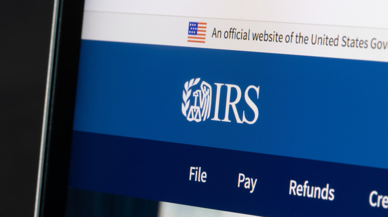 Photo of the IRS website