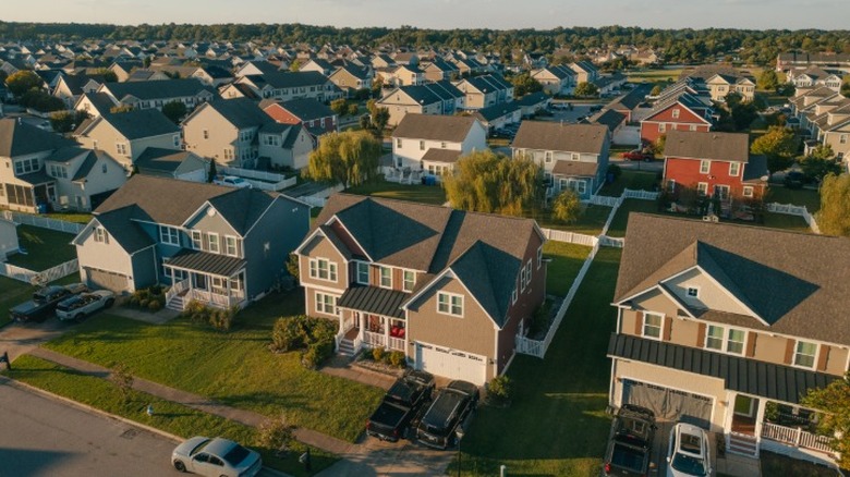 Single-family homes in a typical American suburb.
